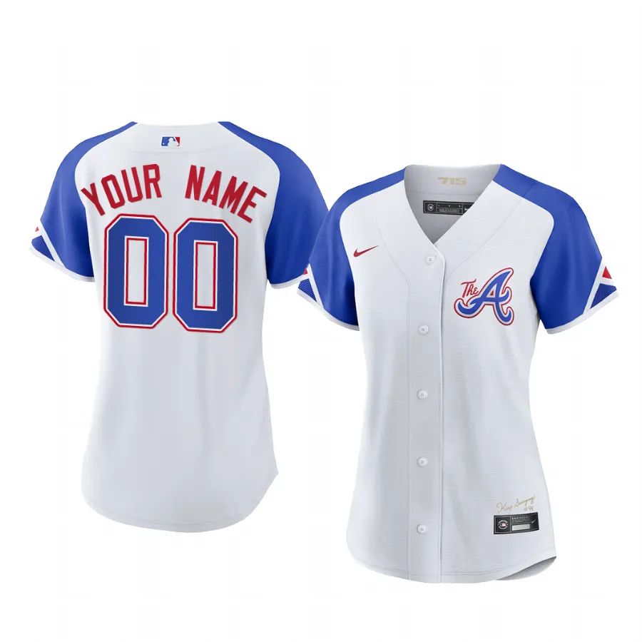 Atlanta Braves Custom 2023 City Connect Women Atlanta Jersey - White - Find durable, vintage and ... Atlanta Braves Custom 2023 City Connect Women Atlanta Jersey - White - Find durable, vintage and ...
